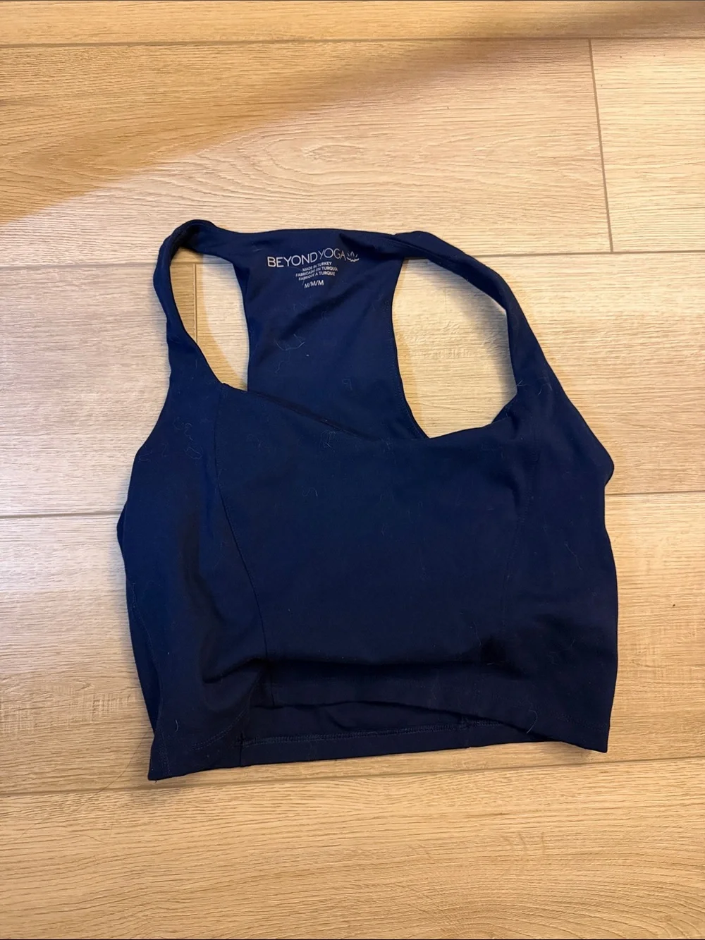 Beyond Yoga Dark Navy Racerback Crop Sports Bra